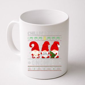 Chillin With My Gnomies Funny Christmas Family Friend Gnomes Design Coffee Mug