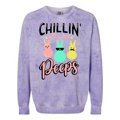 Chillin With My Peeps Spring Colorblast Crewneck Sweatshirt