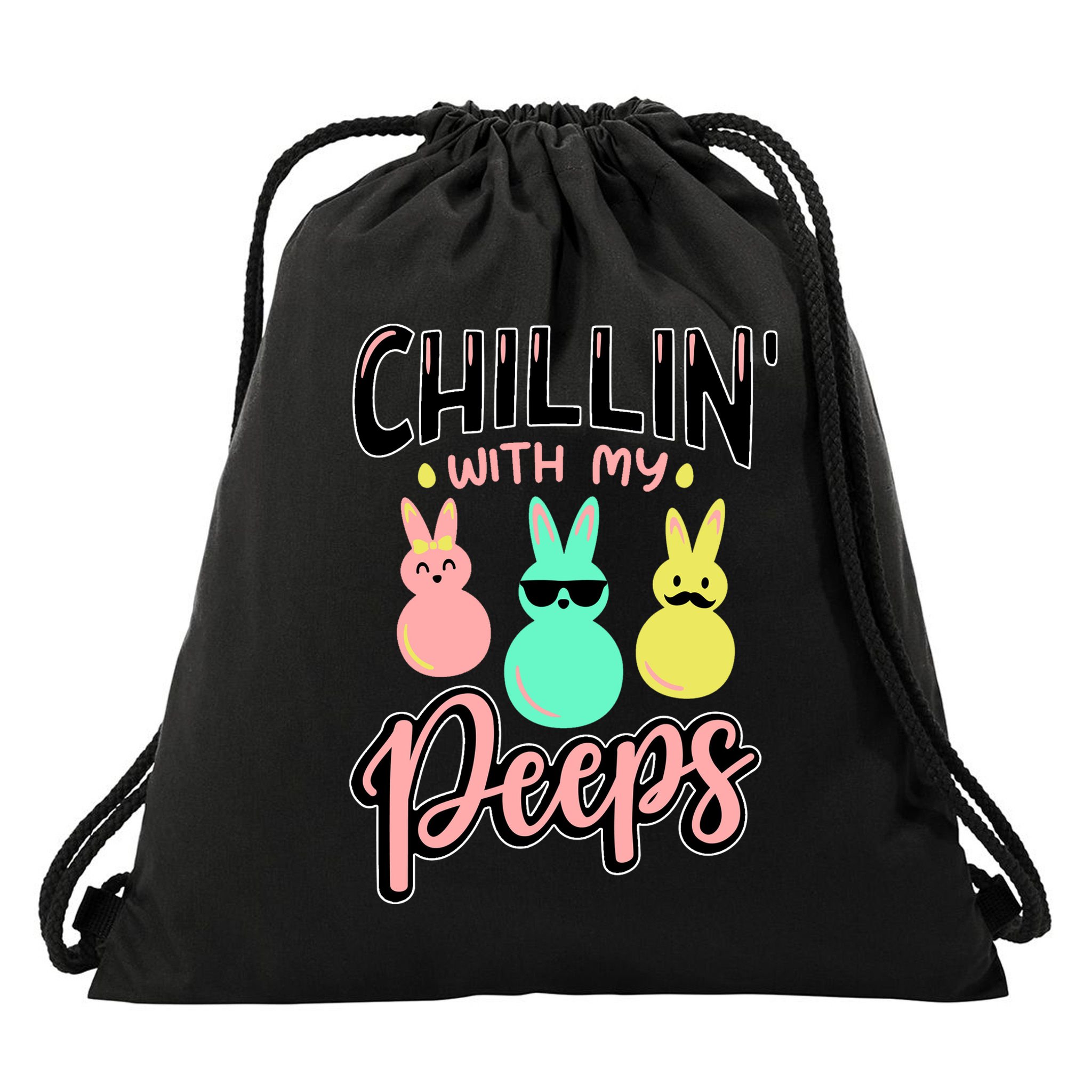 Chillin With My Peeps Spring Drawstring Bag