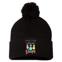 Chillin With My Peeps Spring Pom Pom 12in Knit Beanie