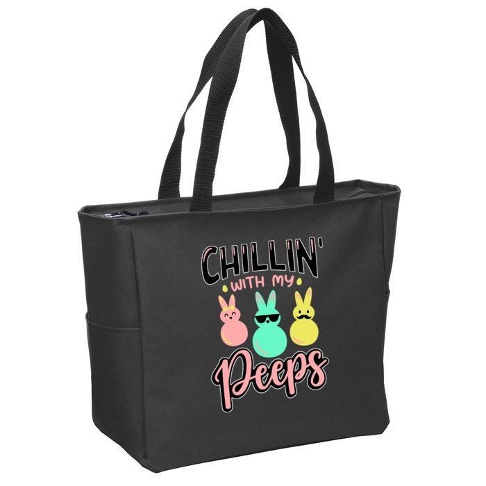 Chillin With My Peeps Spring Zip Tote Bag