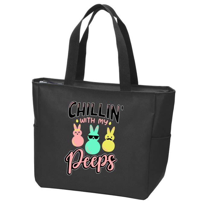 Chillin With My Peeps Spring Zip Tote Bag