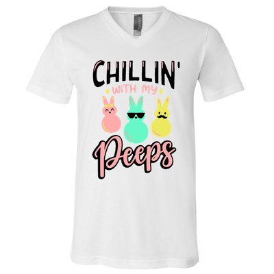 Chillin With My Peeps Spring V-Neck T-Shirt