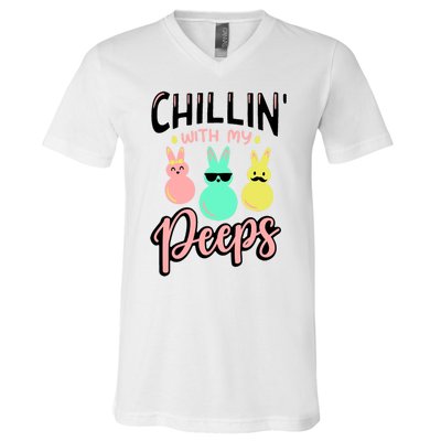 Chillin With My Peeps Spring V-Neck T-Shirt