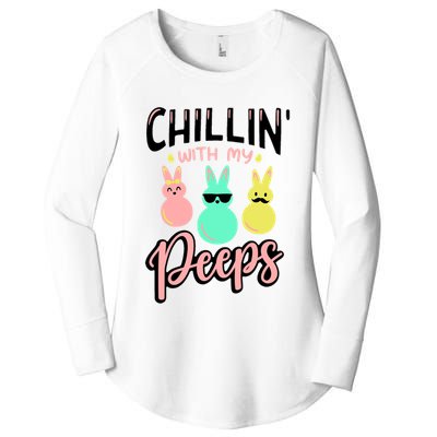 Chillin With My Peeps Spring Women's Perfect Tri Tunic Long Sleeve Shirt