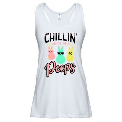 Chillin With My Peeps Spring Ladies Essential Flowy Tank
