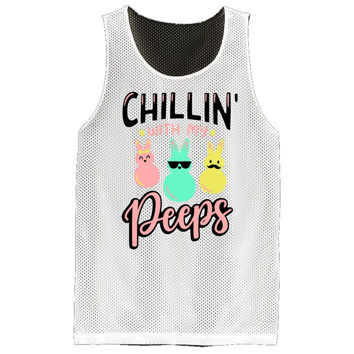 Chillin With My Peeps Spring Mesh Reversible Basketball Jersey Tank