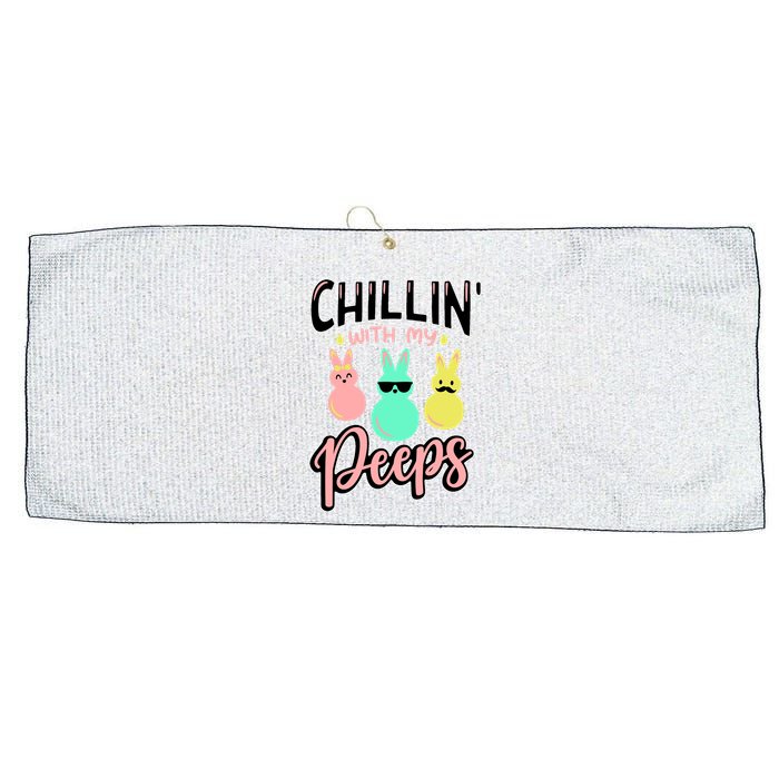 Chillin With My Peeps Spring Large Microfiber Waffle Golf Towel