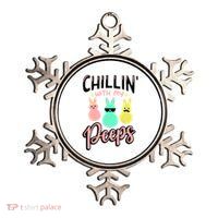 Chillin With My Peeps Spring Metallic Star Ornament