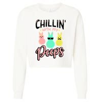 Chillin With My Peeps Spring Cropped Pullover Crew