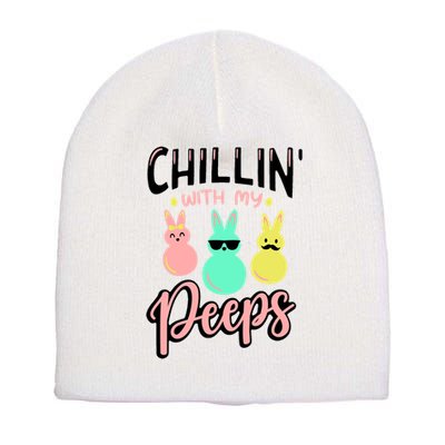 Chillin With My Peeps Spring Short Acrylic Beanie