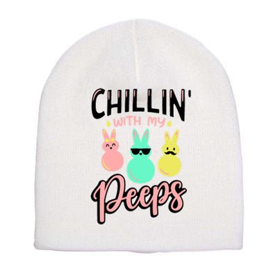 Chillin With My Peeps Spring Short Acrylic Beanie