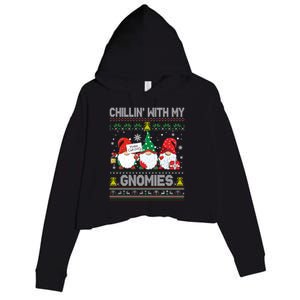 Chillin With My Gnomies Cute Buffalo Red Plaid Garden Gnome Gift Crop Fleece Hoodie