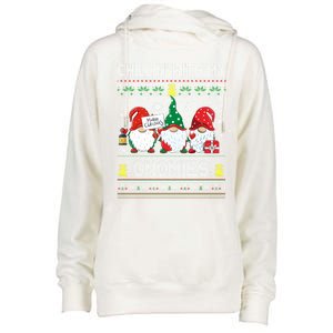 Chillin With My Gnomies Cute Buffalo Red Plaid Garden Gnome Gift Womens Funnel Neck Pullover Hood