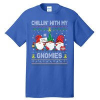 Chillin With My Gnomies Cute Buffalo Red Plaid Garden Gnome Gift Tall T-Shirt