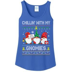 Chillin With My Gnomies Cute Buffalo Red Plaid Garden Gnome Gift Ladies Essential Tank