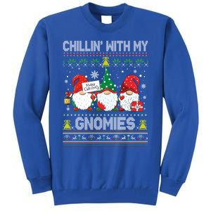 Chillin With My Gnomies Cute Buffalo Red Plaid Garden Gnome Gift Tall Sweatshirt