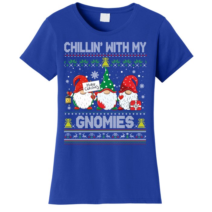 Chillin With My Gnomies Cute Buffalo Red Plaid Garden Gnome Gift Women's T-Shirt