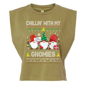 Chillin With My Gnomies Cute Buffalo Red Plaid Garden Gnome Gift Garment-Dyed Women's Muscle Tee