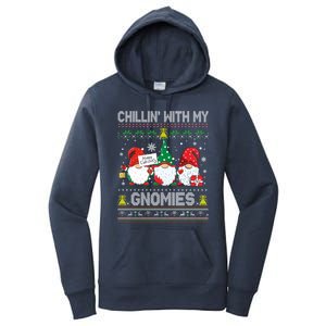 Chillin With My Gnomies Cute Buffalo Red Plaid Garden Gnome Gift Women's Pullover Hoodie