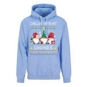 Chillin With My Gnomies Cute Buffalo Red Plaid Garden Gnome Gift Unisex Surf Hoodie