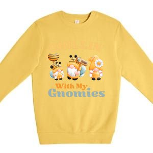 Chillin With My Gnomies Garden Gnomes With Bees Gift Premium Crewneck Sweatshirt