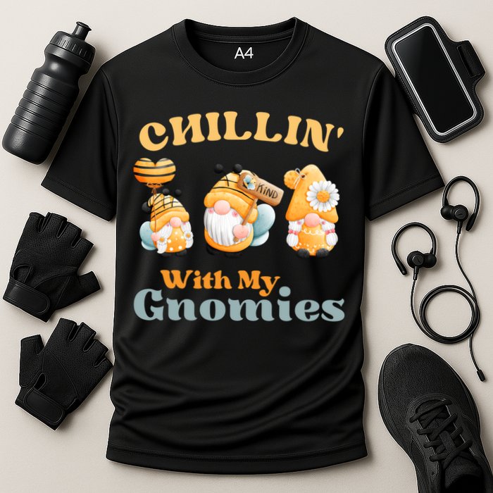 Chillin With My Gnomies Garden Gnomes With Bees Gift Cooling Performance Crew T-Shirt