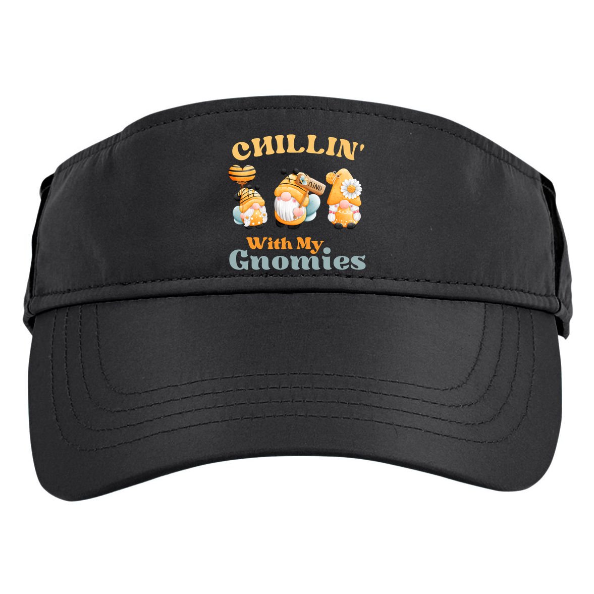 Chillin With My Gnomies Garden Gnomes With Bees Gift Adult Drive Performance Visor