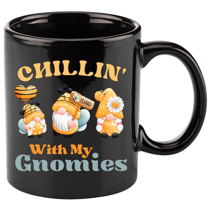 Chillin With My Gnomies Garden Gnomes With Bees Gift 11oz C Handle Ceramic Mug