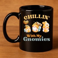 Chillin With My Gnomies Garden Gnomes With Bees Gift 11oz C Handle Ceramic Mug