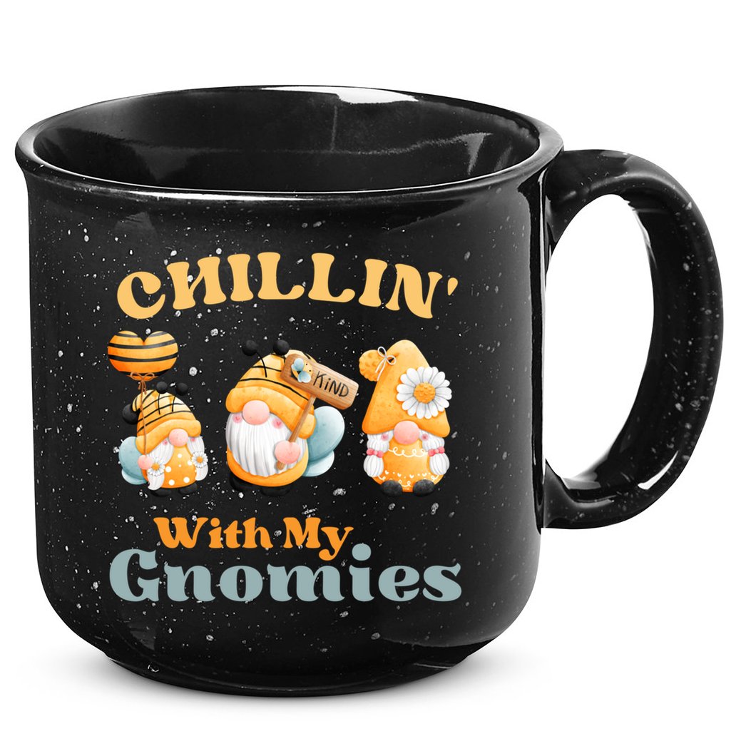 Chillin With My Gnomies Garden Gnomes With Bees Gift 15oz Campfire Ceramic Mug