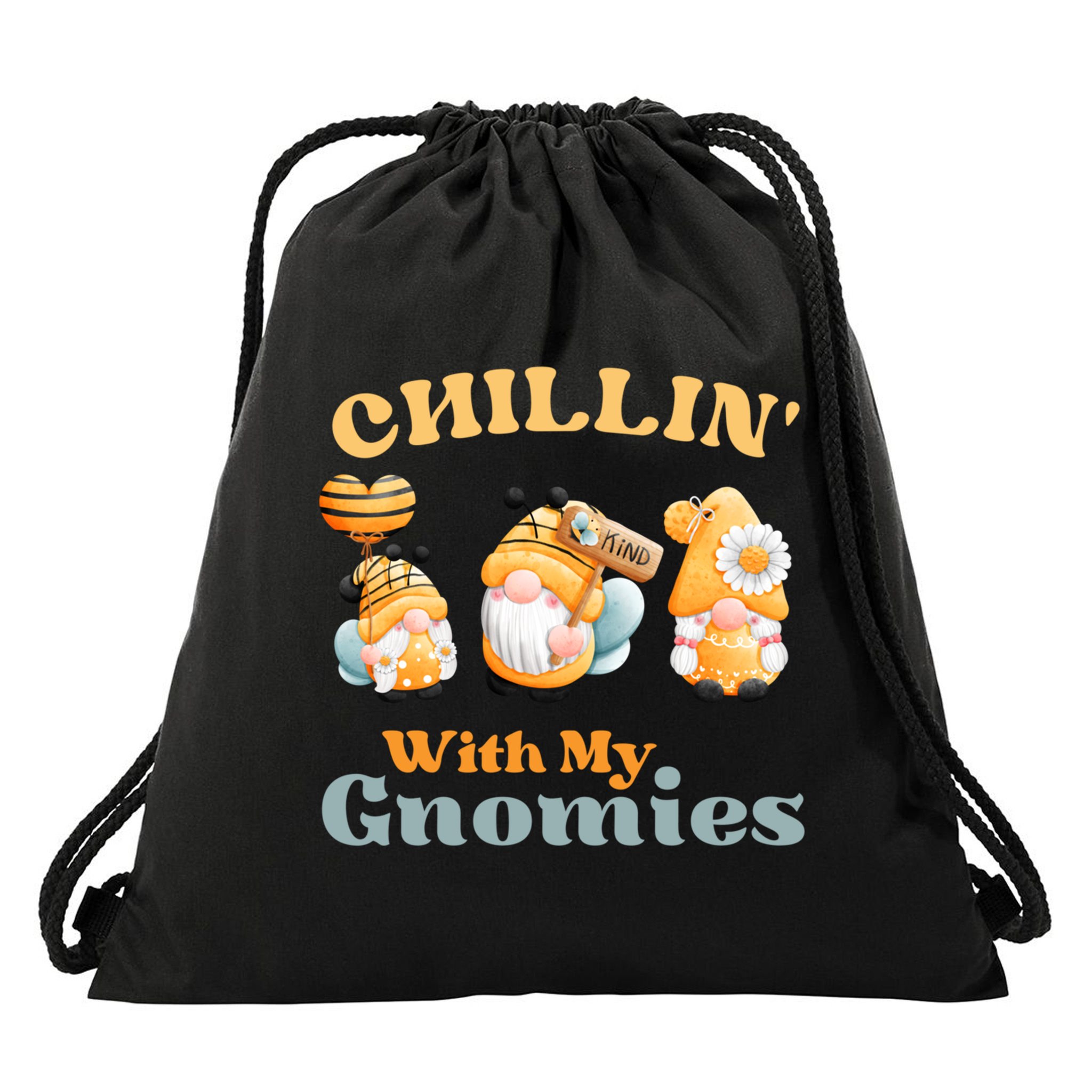 Chillin With My Gnomies Garden Gnomes With Bees Gift Drawstring Bag