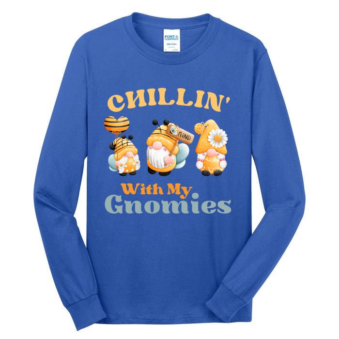 Chillin With My Gnomies Garden Gnomes With Bees Gift Tall Long Sleeve T-Shirt