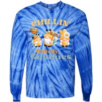 Chillin With My Gnomies Garden Gnomes With Bees Gift Tie-Dye Long Sleeve Shirt