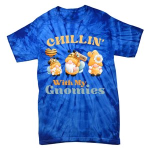 Chillin With My Gnomies Garden Gnomes With Bees Gift Tie-Dye T-Shirt