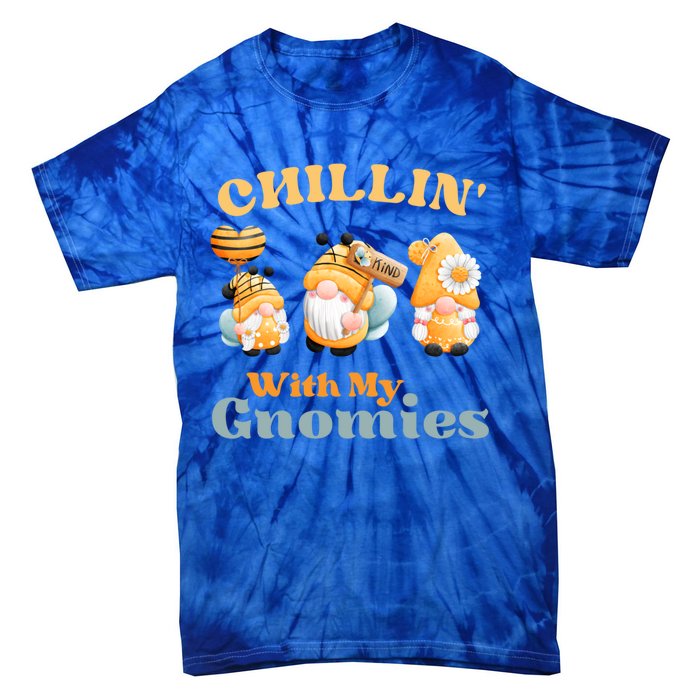 Chillin With My Gnomies Garden Gnomes With Bees Gift Tie-Dye T-Shirt