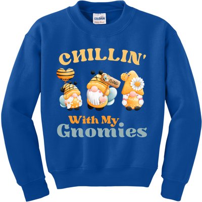 Chillin With My Gnomies Garden Gnomes With Bees Gift Kids Sweatshirt