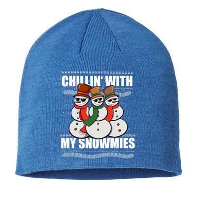 Chillin With My Snowmies Ugly Sweater Christmas Cool Gift Sustainable Beanie