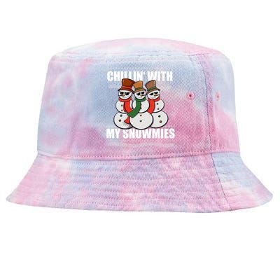 Chillin With My Snowmies Ugly Sweater Christmas Cool Gift Tie-Dyed Bucket Hat