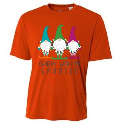 Chillin With My Gnomies Garden Gnome Christmas Lawn Care Gift Cooling Performance Crew T-Shirt