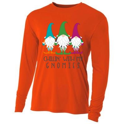 Chillin With My Gnomies Garden Gnome Christmas Lawn Care Gift Cooling Performance Long Sleeve Crew