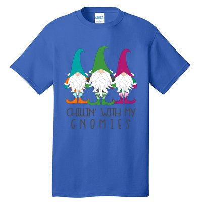 Chillin With My Gnomies Garden Gnome Christmas Lawn Care Gift Tall T-Shirt