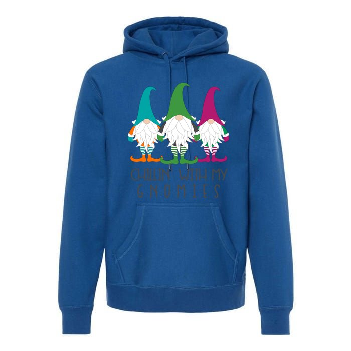 Chillin With My Gnomies Garden Gnome Christmas Lawn Care Gift Premium Hoodie