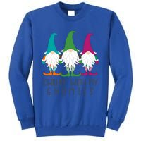 Chillin With My Gnomies Garden Gnome Christmas Lawn Care Gift Tall Sweatshirt