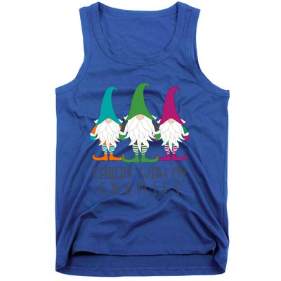 Chillin With My Gnomies Garden Gnome Christmas Lawn Care Gift Tank Top