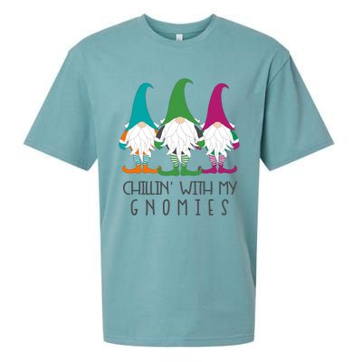 Chillin With My Gnomies Garden Gnome Christmas Lawn Care Gift Sueded Cloud Jersey T-Shirt