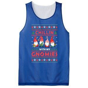 Chillin With My Gnomies Family Matching Xmas Pajamas Gnome Gift Mesh Reversible Basketball Jersey Tank