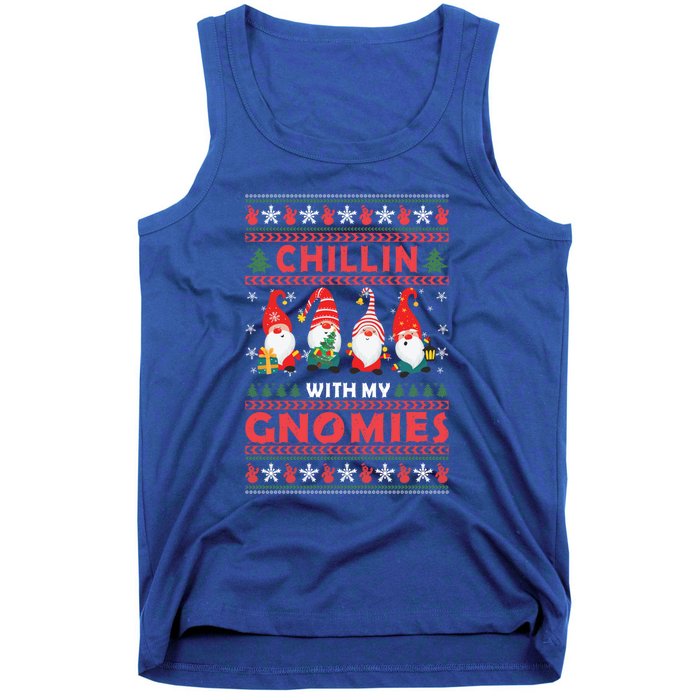 Chillin With My Gnomies Family Matching Xmas Pajamas Gnome Gift Tank Top