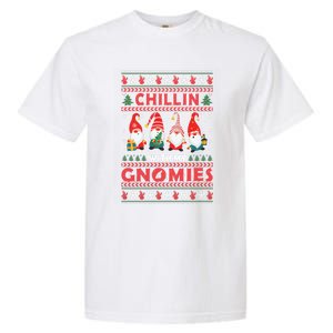 Chillin With My Gnomies Family Matching Xmas Pajamas Gnome Gift Garment-Dyed Heavyweight T-Shirt