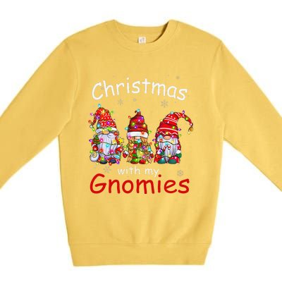 Christmas With My Gnomies Funny Gnome Christmas Lights Premium Crewneck Sweatshirt